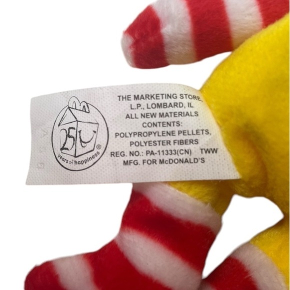 Vintage Ty 2004 McDonald’s Teenie Beanie Ronald McDonald Bear 25th Anniversary - Picture 3 of 4